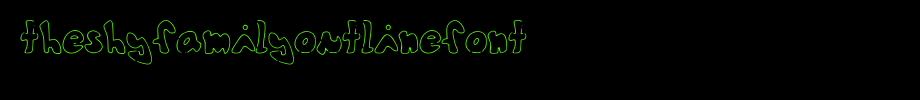 TheShyFamilyoutlinefont.ttf type, T letter English
(Art font online converter effect display)