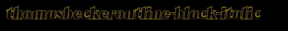 Thomas beckeroutline-black-italic. TTF type, T letter English