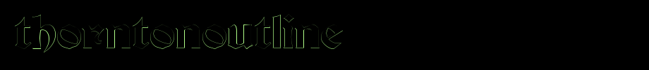 ThorntonOutline.ttf type, T letter English
(Art font online converter effect display)