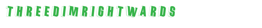 ThreeDimRightwards.ttf type, T letter English
(Art font online converter effect display)