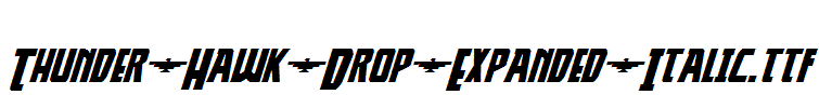 Thunder-Hawk-Drop -Expanded-Italic.ttf type, t letter English