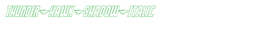 Thunder-Hawk-Shadow-Italic.ttf类型，T字母英文(字体效果展示)