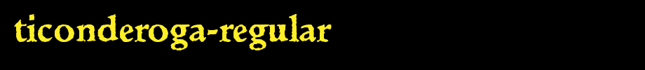 Ticonderoga-Regular.ttf type, T letter English
(Art font online converter effect display)