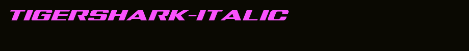 Tigershark-Italic.ttf type, T letter English
(Art font online converter effect display)