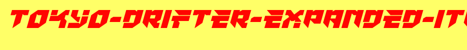 Tokyo-Drifter-Expanded-Italic.ttf类型，T字母英文的文字样式