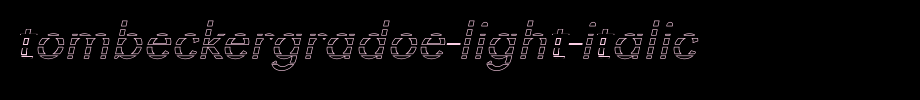 Tombeckergradee-light-italic.ttf type, T letter English
(Art font online converter effect display)