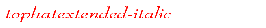 TopHatExtended-Italic.ttf type, t letter English
(Art font online converter effect display)