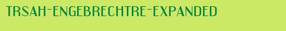 Trsah-engebrechtre-expanded. TTF type, t letter English
(Art font online converter effect display)