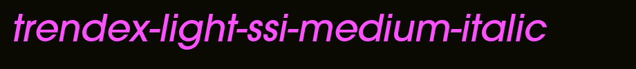 Trendex-light-SSI-medium-italic.ttf type, t letter English
(Art font online converter effect display)