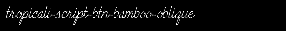 Tropicali-Script-BTN-Bamboo-Oblique.ttf类型，T字母英文(字体效果展示)
