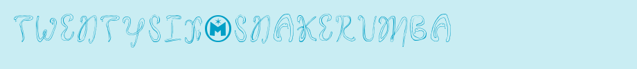 Twentysix-Snakerumba.ttf type, t letter English
(Art font online converter effect display)