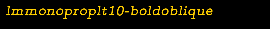 Lmmonoproplt10-boldoblique_ English font