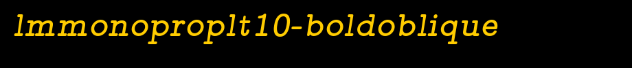 lmmonoproplt10-boldoblique_英文字体(字体效果展示)