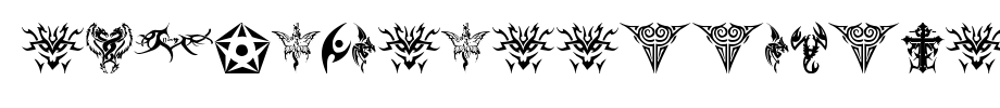 tribal-tattoo-font.ttf类型，T字母英文(字体效果展示)